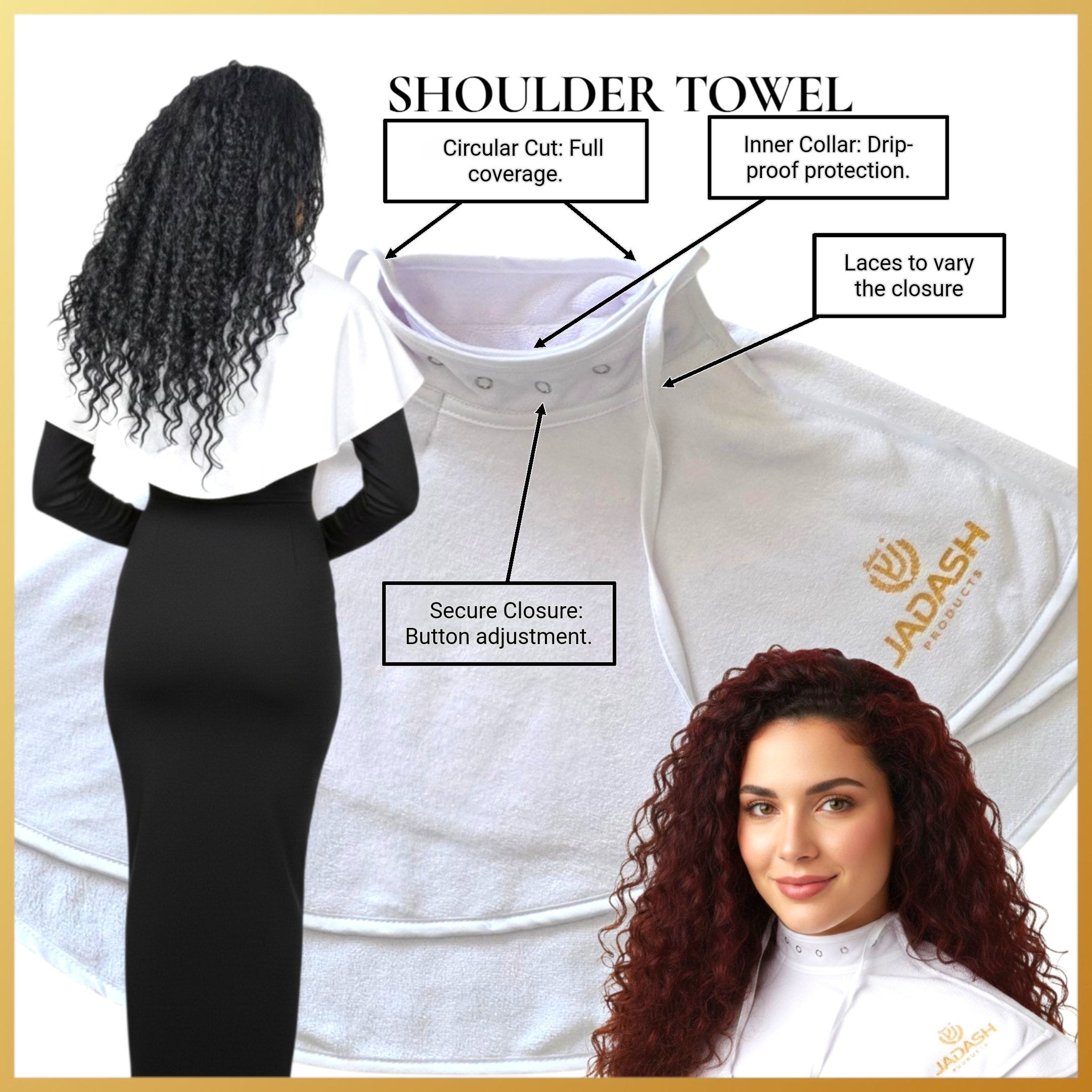 Microfiber Shoulder Towel for Hair Stylists – Bleach Proof Salon Cape Towel