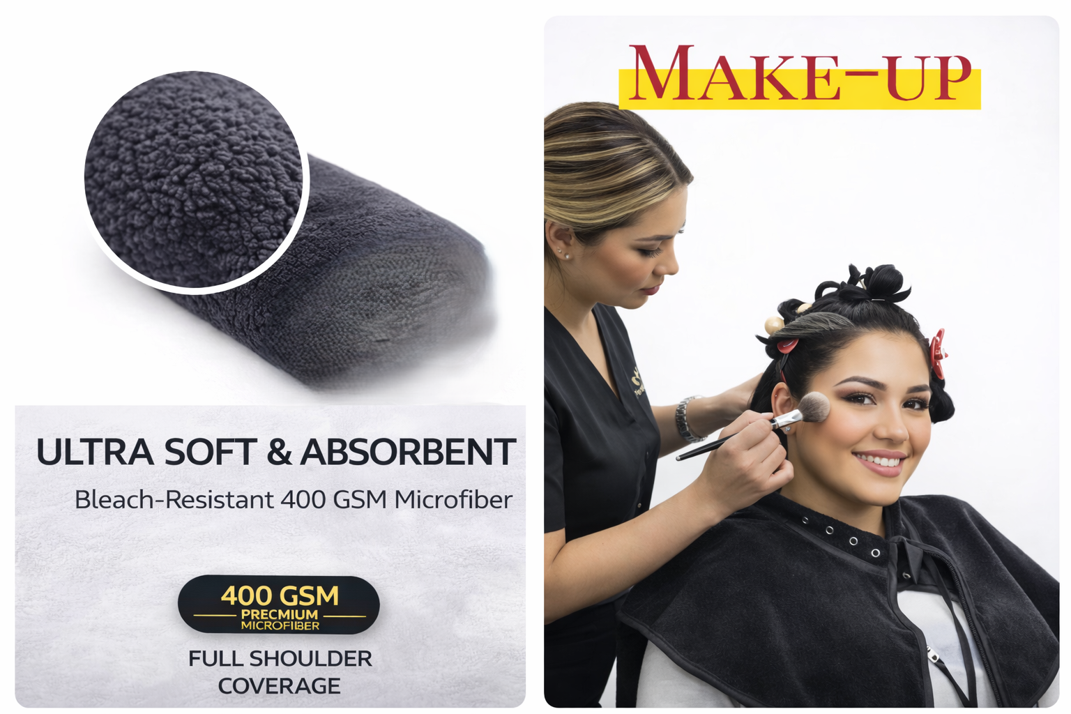 Microfiber Shoulder Towel for Hair Stylists – Bleach Proof Salon Cape Towel